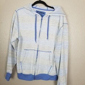 Carbon Light Blue Full Zip Long Sleeve Hoodie L